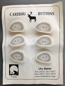 6 botones de asta de caribú vintage naturalmente arrojado asta de Alaska artesanía 1 pulgada  - Imagen 1 de 5