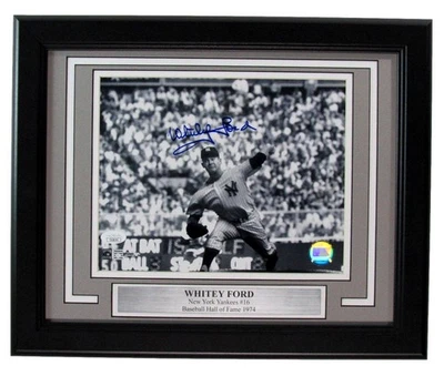 Whitey Ford HOF Autographed/Signed 8x10 Photo New York Yankees Framed JSA 198134 - Image 1 of 4