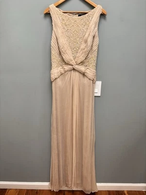 Vestido rubor sin mangas con cuentas de seda colección Tadashi Shoji 12 Foto 1 de 4