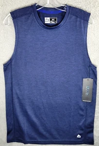 RBX Active Men's Sz S Lightweight Quick Dry Performance Muscle Tee Striated Navy - Picture 1 of 10