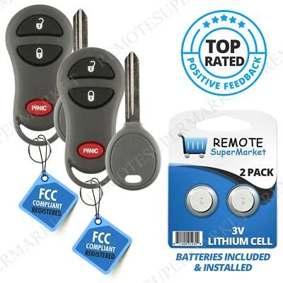 2 Replacement for Jeep 99-01 Cherokee 99-04 Grand Cherokee Remote Key Fob Set - Image 1 of 4