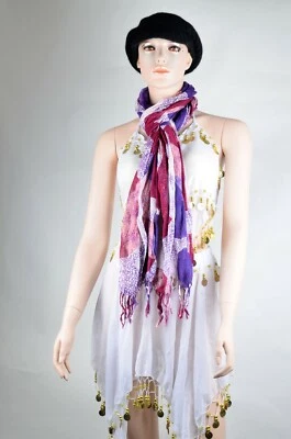 100% Cotton Polka Dot Texture Tear Drop Fringe Multi Color Fashion Comfort Warm - Image 1 of 4