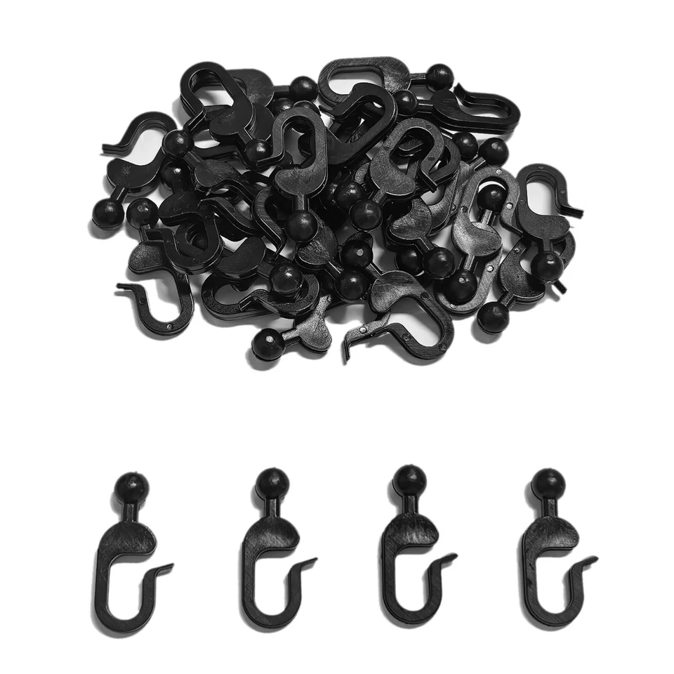 56 pacotes de ganchos de plástico para rede mosquiteira e cortinas de gazebo, deslizamento liso - Imagem 1 de 4