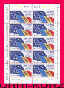 MOLDAVIA 2014 Firma del Acuerdo de Asociación con Banderas de la Unión Europea ms Sc831 - Imagen 1 de 1