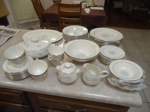 55 Pcs Homer Laughlin Celeste 8 Settings Plus 6 Pc Near Mint - Picture 1 of 11