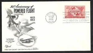 #C47 6c Powered Flight- 50th Anniv. -Dayton Philatelic Society/Fleetwood FDC - Picture 1 of 2