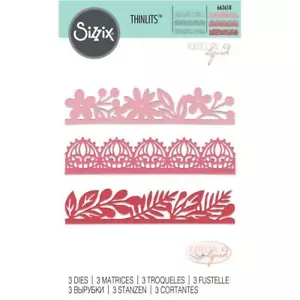 Sizzix Thinlits Die ~ BORDI DECORATIVI ~ 663618, 3 matrici 663618 - Foto 1 di 1