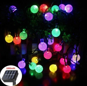 Solar Powered 50 LED String Light Garden Path Yard Decor Lamp Outdoor Waterproof - Picture 1 of 49