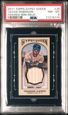 2011 Topps Gypsy Queen Jackie Robinson Framed Mini BAT Relic, PSA 8 POP 3