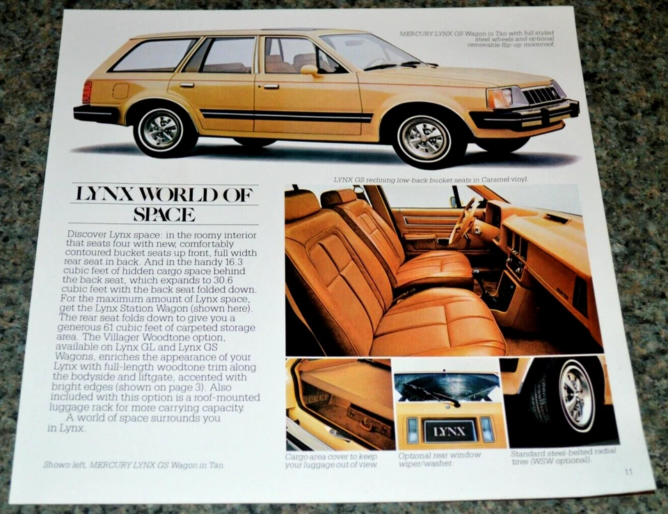 Mercury Lynx GS 1981 vagón original distribuidor anuncio impreso 81 Foto 1 de 1