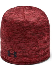 Under Armour Men's Storm Coldgear Beanie, Red/Black, One Size Fits All - Picture 1 of 2