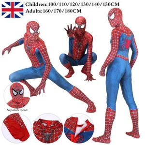 Raimi Spiderman Adult Boys Halloween Cosplay Costume Jumpsuit Party Fancy Dress - Picture 1 of 20