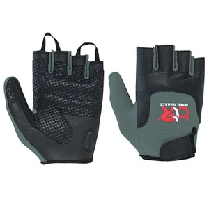 Kids Wheelchair & Cycling Gloves Fingerless Leather Palm Boys Girls Gloves Grey - Picture 1 of 4