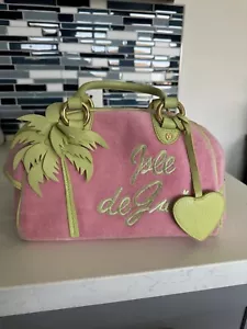 Cartera Juicy Couture Y2K Isle de Juicy Palm Tree Bowler rosa y verde - Imagen 1 de 24