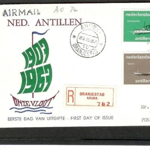 Netherland Antilles FDC #308-311 Registered pmk  3-29-1967  Aruba  Addressed - Picture 1 of 3