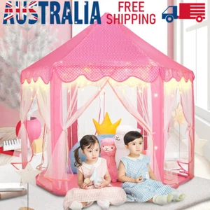 Kids Teepee Play Tent Princess Castle Pink Children House Outdoor Indoor PINK - Picture 1 of 11