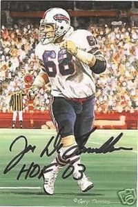 JOE DeLAMIELLEURE BUFFALO BILLS LIMITED EDITION  AUTOGRAPHED GOAL LINE ART CARD - Picture 1 of 1