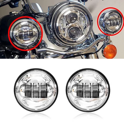 2x Luz de paso antiniebla LED de 4,5" para Harley Fatboy Heritage Softail Deluxe Foto 1 de 4