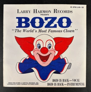 Larry Harmon Bozo World's Most Famous Clown 45 RPM Vinyl Record 7" New - Picture 1 of 16