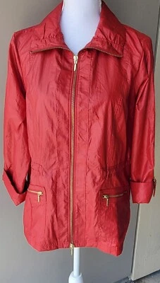 Chaqueta cortavientos Chicos Zenergy para mujer mediana roja dorada vacaciones viaje deportiva Foto 1 de 4