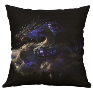 18" Cotton Linen Printing dragon pillow case Home Decor Cushion Cover - Picture 1 of 14