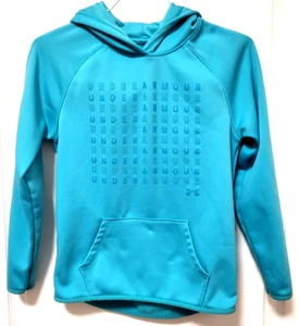 Under Armour Hoodie Youth Medium Teal Cold Gear Lined Hood - Picture 1 of 7