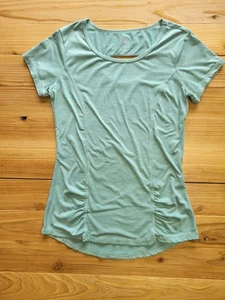 Gaiam Womens Turquoise Short Sleeve Activewear Tshirt Keyhole Back Size Small - Picture 1 of 8