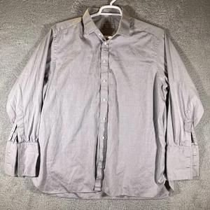 Camisa Turnbull & Asser Puño Francés Botón Para Hombre Gris Mediano Diseñador Preppycore - Imagen 1 de 12