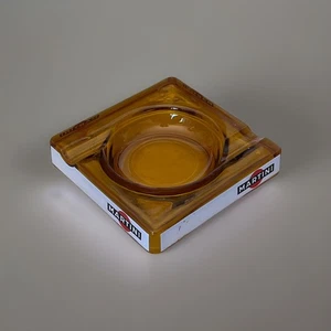 Vintage French Smoked Amber Martini Ashtray Man Cave Pub Bar Retro Made In Italy - Picture 1 of 6