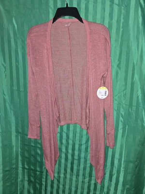 Bongo Pink Open Front Cardigan Women's Medium NWT Long Sleeve Casual Shrug - Image 1 of 4