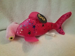 Peluche Shark Hammerhead 9" Hot Pink Stars 2019 Toy Factory Works peluche - Imagen 1 de 10
