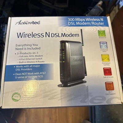 Actiontec GT784WN-01 Wireless N DSL Modem Router 300 Mbps WiFi - Image 1 of 2