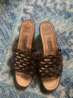 Parte superior e sola de couro tamanho 8 Callisto of California - Imagem 1 de 3