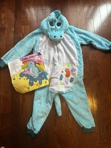 Moriah Elizabeth Derp Blue Dinosaur One Piece PJ -Size Youth Small Brand New - Picture 1 of 7