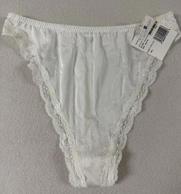 De Colección Tanga Bragas Brillante Satinado Brocado Blanco Talla XL Nuevo Arianne Bridal Cottage Foto 1 de 4