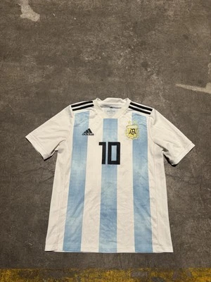 Camiseta Lionel Messi Argentina Niños XL Adidas Climalite #10 Rayas Foto 1 de 4