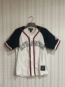 Atlanta Baseball Trikot Gr. S Leinen Knopfleiste 44 Raw Blau Vintage Klassiker - Bild 1 von 9