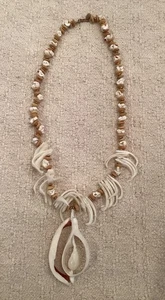 Collar Colgante Concha Miriam Haskell Vintage Raro Firmado - Imagen 1 de 7