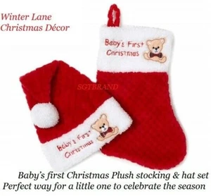 Winter Lane Baby First Navidad Medias Sombrero Set Mega Peluche Suave Material Acogedor - Imagen 1 de 2