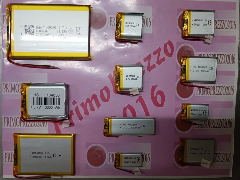 ARDUINO batterie a litio di polimeri ricaricabili 3.7 v gps/lampade/watch/altri device