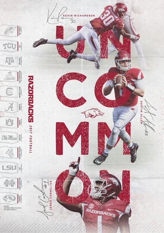 Arkansas Razorbacks 2017 Football Schedule Poster Red White Spring Game SEC Cover