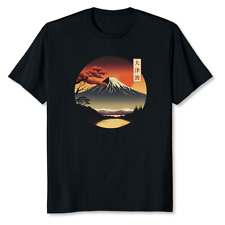 NEW LIMITED Japanese Red Sunset And Mountain Fuji T-Shirt
