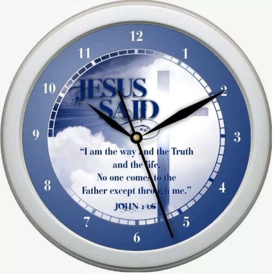 CLOCKS AND CABOODLE John 14:6 Bible Verse Wall Clock Faith Religion Christian Jesus 0724