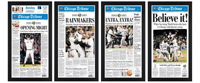 ¡Juego de periódicos de los Medias Blancas de Chicago y campeones de la Serie Mundial 2005 enmarcado! Foto 1 de 4