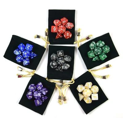 8 Sets polyedrische Würfel mit Beutel – für Rollen-Spiele Dungeons & Dragons D&D