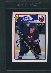 1988/89 O-Pee-Chee #171 Steve Konroyd Islanders Signed Auto *C1398