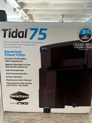 Filtro de alimentación Seachem Tidal 75 HOB (hasta 75 galones) - Colgar en el filtro trasero Foto 1 de 4