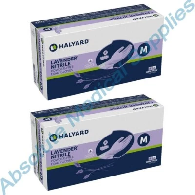 *500 guantes* Halyard lavanda nitrilo sin polvo medio de examen sin polvo 52818 Foto 1 de 4