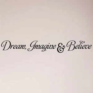 Calcomanía de pared 54" Dream Imagine Believe que dice amor decoración del hogar mural - Imagen 1 de 2