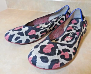 Rothy's Flats Shoes Big Red Cat Animal Print Round Toe Women Size 10 - Picture 1 of 7